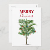 Tropical Palm Tree Christmas Tree Holiday Feiertagspostkarte (Vorne/Hinten)