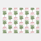 Tropical Palm Tree Christmas Tree Holiday Geschenkpapier Set (Vorderseite 3)