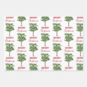 Tropical Palm Tree Christmas Tree Holiday Geschenkpapier Set (Vorderseite)