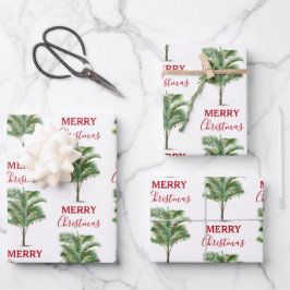 Tropical Palm Tree Christmas Tree Holiday Geschenkpapier Set