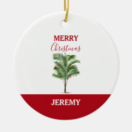 Tropical Palm Tree Christmas Tree Holiday Keramik Ornament