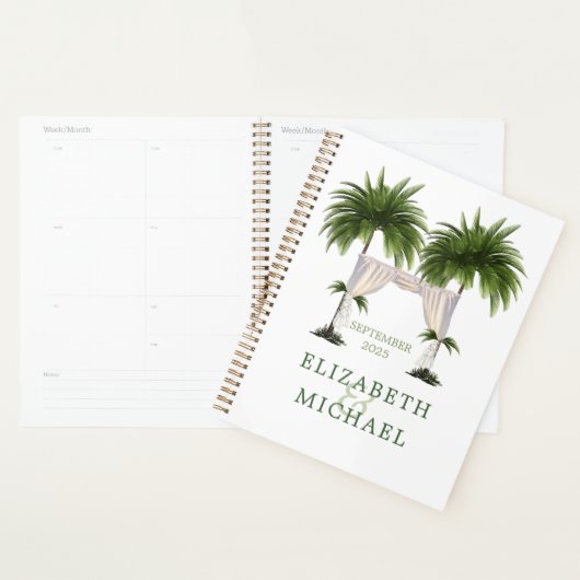 Tropical Palm Tree Chuppah Elegante Moderne Hochze Planer (Anzeige)