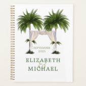 Tropical Palm Tree Chuppah Elegante Moderne Hochze Planer (Vorderseite)