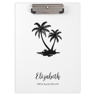 Tropical Palm Tree Coastal Personalized Klemmbrett