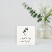 Tropical Palm Tree Coastal Wedding Registry QR Quadratische Visitenkarte (Stehend Vorderseite)