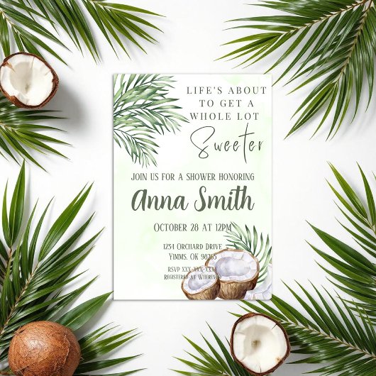 Tropical Palm Tree Coconut Dusche Einladung