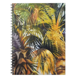 Tropical Palm Tree Colorful Original Painting Notizblock