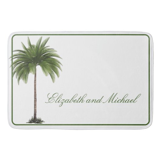 Tropical Palm Tree Couple Elegant Badematte (Vorderseite)