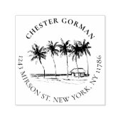 Tropical Palm-Tree Custom Rücksendeadresse Vintag Permastempel (Design)