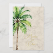 Tropical Palm Tree Elegant Moderne, stilvolle Hoch Einladung (Vorderseite)