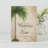 Tropical Palm Tree Elegant Moderne, stilvolle Hoch Einladung (Stehend Vorderseite)