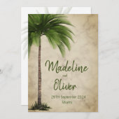 Tropical Palm Tree Elegant Moderne, stilvolle Hoch Einladung (Vorne/Hinten)