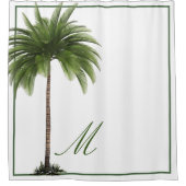 Tropical Palm Tree Elegante Champagner Marbella Duschvorhang (Vorderseite)