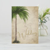 Tropical Palm Tree Elegante Marble Einladung (Stehend Vorderseite)