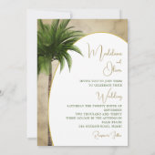 Tropical Palm Tree Elegante Marble Einladung (Rückseite)