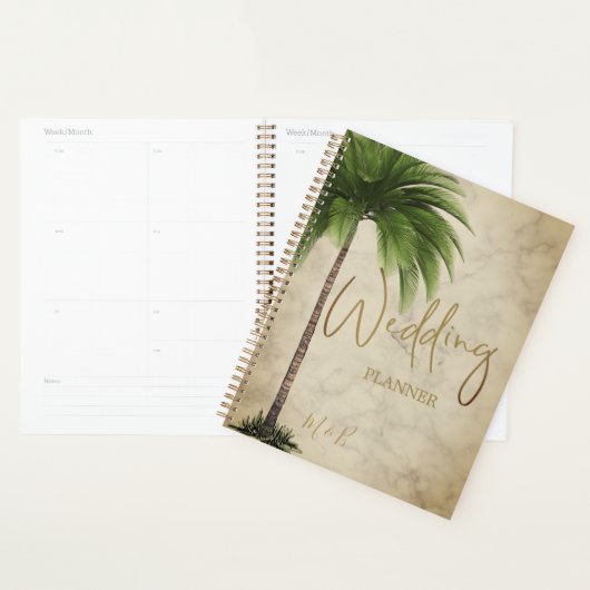 Tropical Palm Tree Elegante Moderne Hochzeit Planer (Anzeige)