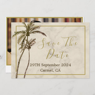 Tropical Palm Tree Elegante Moderne Rustikale Hoch Save The Date