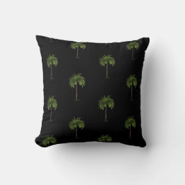 Tropical Palm Tree Elegante Schwarz Kissen