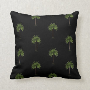 Tropical Palm Tree Elegante Schwarz Kissen