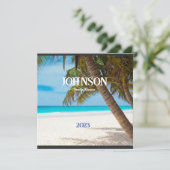 Tropical Palm Tree Family Wiedersehen Einladung (Stehend Vorderseite)