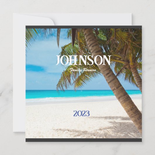 Tropical Palm Tree Family Wiedersehen Einladung (Vorderseite)