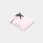 Tropical Palm Tree Flamingo Post-it Klebezettel (angewinkelt)