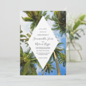 Tropical Palm Tree Florida Beach Wedding Einladung (Stehend Vorderseite)