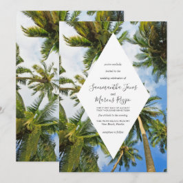 Tropical Palm Tree Florida Beach Wedding Einladung