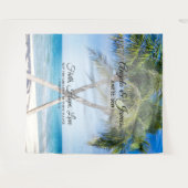 Tropical Palm Tree Foto Personalisiert Hochzeit Wandteppich (Vorderseite (Horizontal))