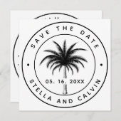 Tropical Palm Tree Foto Wedding Save The Date (Vorne/Hinten)