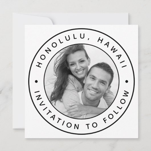 Tropical Palm Tree Foto Wedding Save The Date (Rückseite)