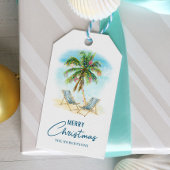 Tropical Palm Tree Frohe Weihnachten Geschenkanhänger