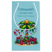Tropical Palm Tree Frohe Weihnachten Kleine Geschenktüte (Rückseite)