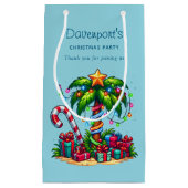 Tropical Palm Tree Frohe Weihnachten Kleine Geschenktüte (Vorderseite)