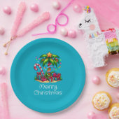 Tropical Palm Tree Frohe Weihnachten Pappteller (Party)