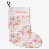 Tropical Palm Tree Frohe Weihnachten Personalisier Kleiner Weihnachtsstrumpf (Vorderseite)