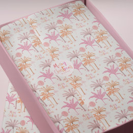 Tropical Palm Tree Frohe Weihnachten Seidenpapier