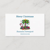 Tropical Palm Tree Frohe Weihnachten Visitenkarte (Vorderseite)