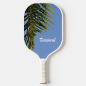 Tropical Palm Tree Fronds Sky Blue individuell anp Pickleball Schläger (Vorderseite)