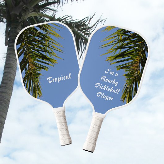 Tropical Palm Tree Fronds Sky Blue individuell anp Pickleball Schläger
