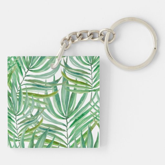 Tropical Palm Tree Gastgeschenk Hochzeit Acrylic S Schlüsselanhänger (Rückseite)