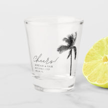 Tropical Palm Tree Gastgeschenk Hochzeit Cheers Mo