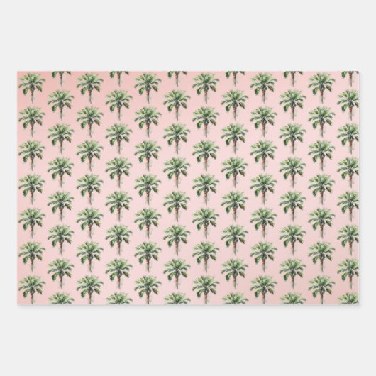 Tropical Palm Tree Gold Glitzer Traum Geschenkpapier Set (Vorderseite)