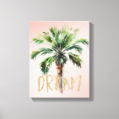 Tropical Palm Tree Gold Glitzer Traum Leinwanddruck (Vorderseite)