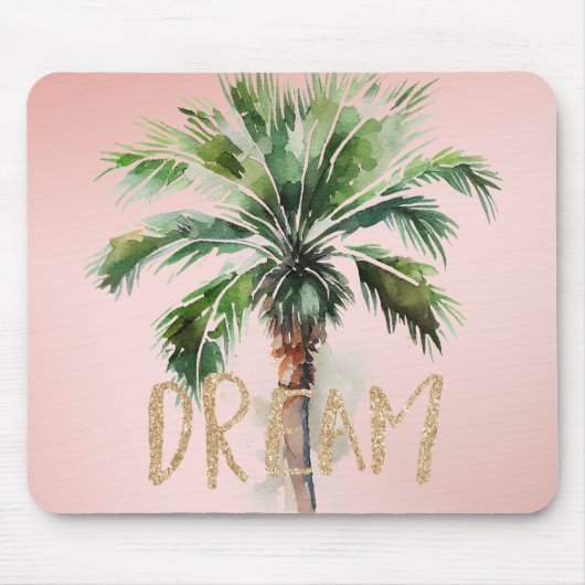 Tropical Palm Tree Gold Glitzer Traum Mousepad (Vorne)