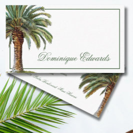 Tropical Palm Tree Green Chic Beruflich Visitenkarte