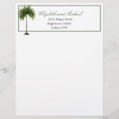 Tropical Palm Tree Green stilvolle Hochzeit Briefbogen (Vorderseite)