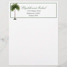 Tropical Palm Tree Green stilvolle Hochzeit Briefbogen
