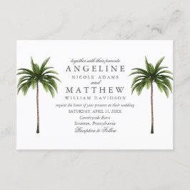 Tropical Palm Tree Green Wedding Card Einladung