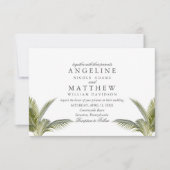 Tropical Palm Tree Green Wedding Card Einladung (Vorderseite)